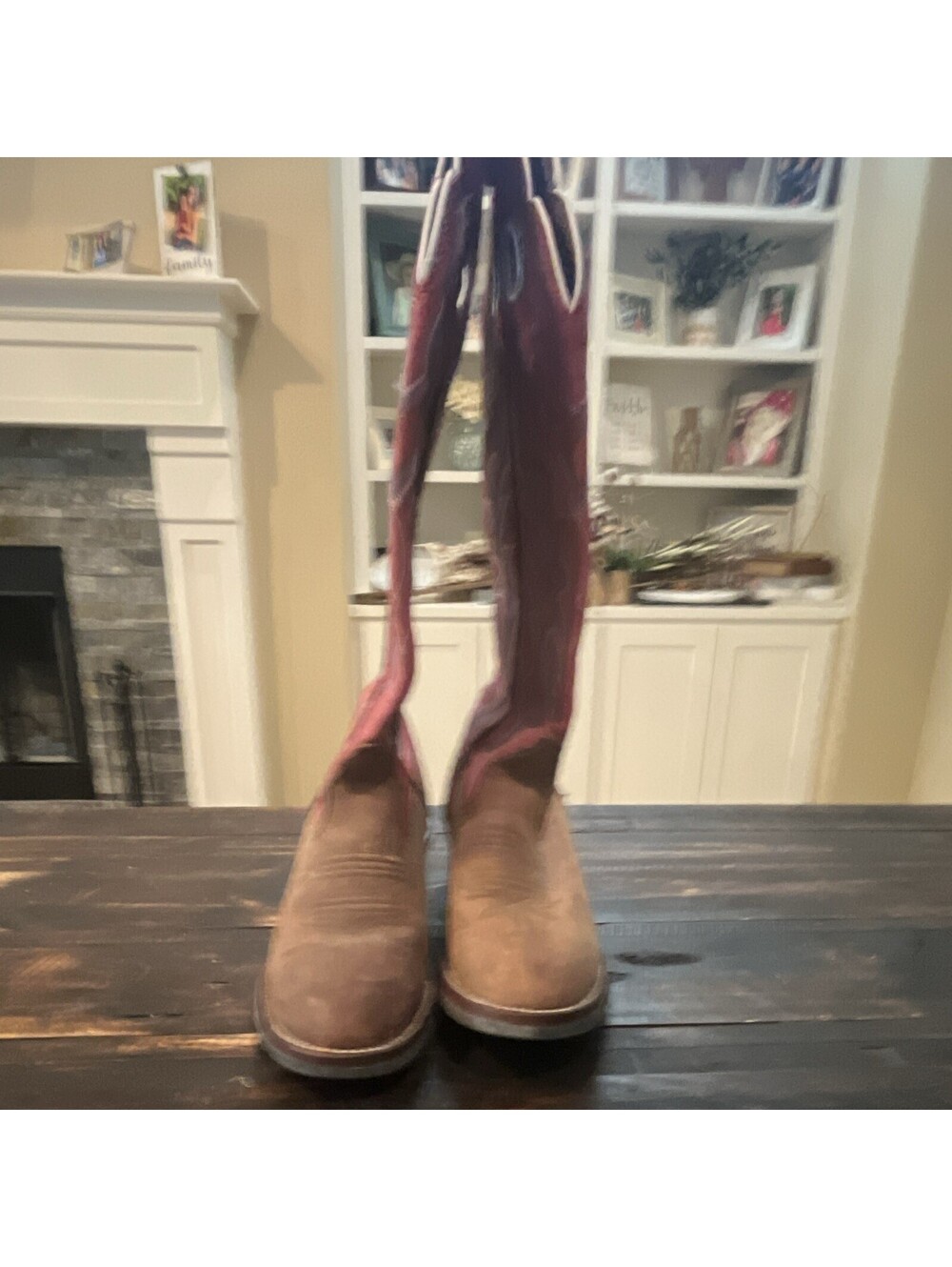 Tony Lama RR2001L Women's US 6.5 Western Cowboy Boots Brown/Red Leather